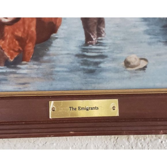 The Emigrants Frederic Remington Porcelain Tile Framed COA - Picture 2 of 8